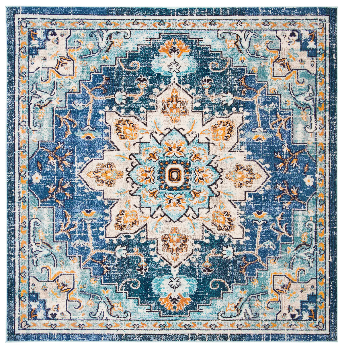 Safavieh Madison 6'-7" x 6'-7" Rug in Blue / Light Blue