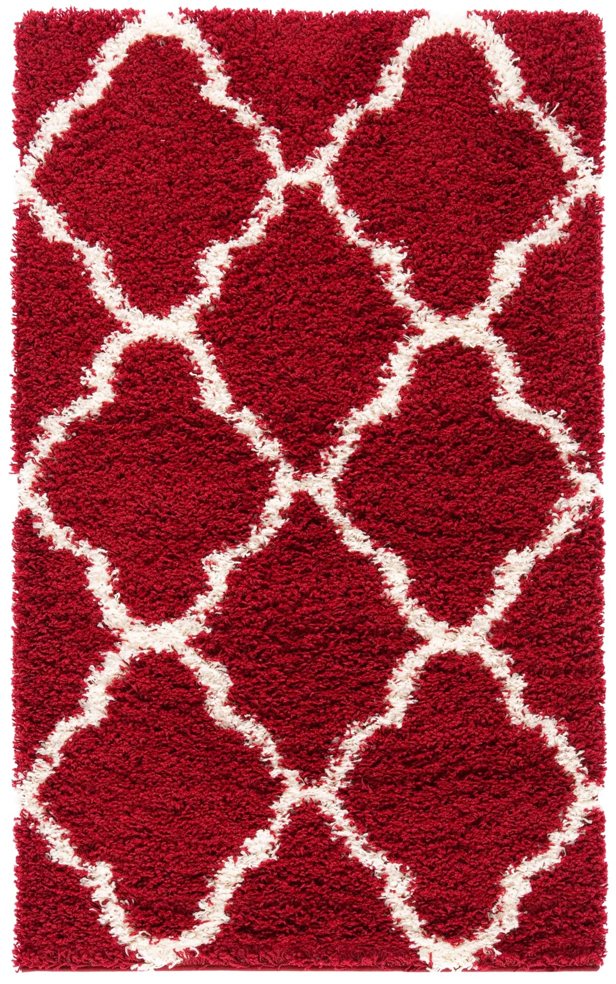 Safavieh Sgd-Dallas Shag 3'-0" x 5'-0" Rug in Red / Ivory