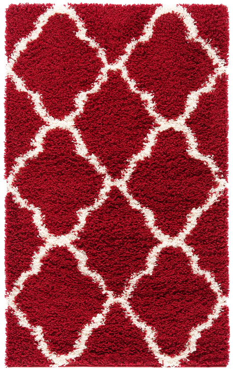 Safavieh Sgd-Dallas Shag 3'-0" x 5'-0" Rug in Red / Ivory