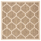Safavieh Courtyard 5'-3" x 5'-3" Rug in Brown / Bone
