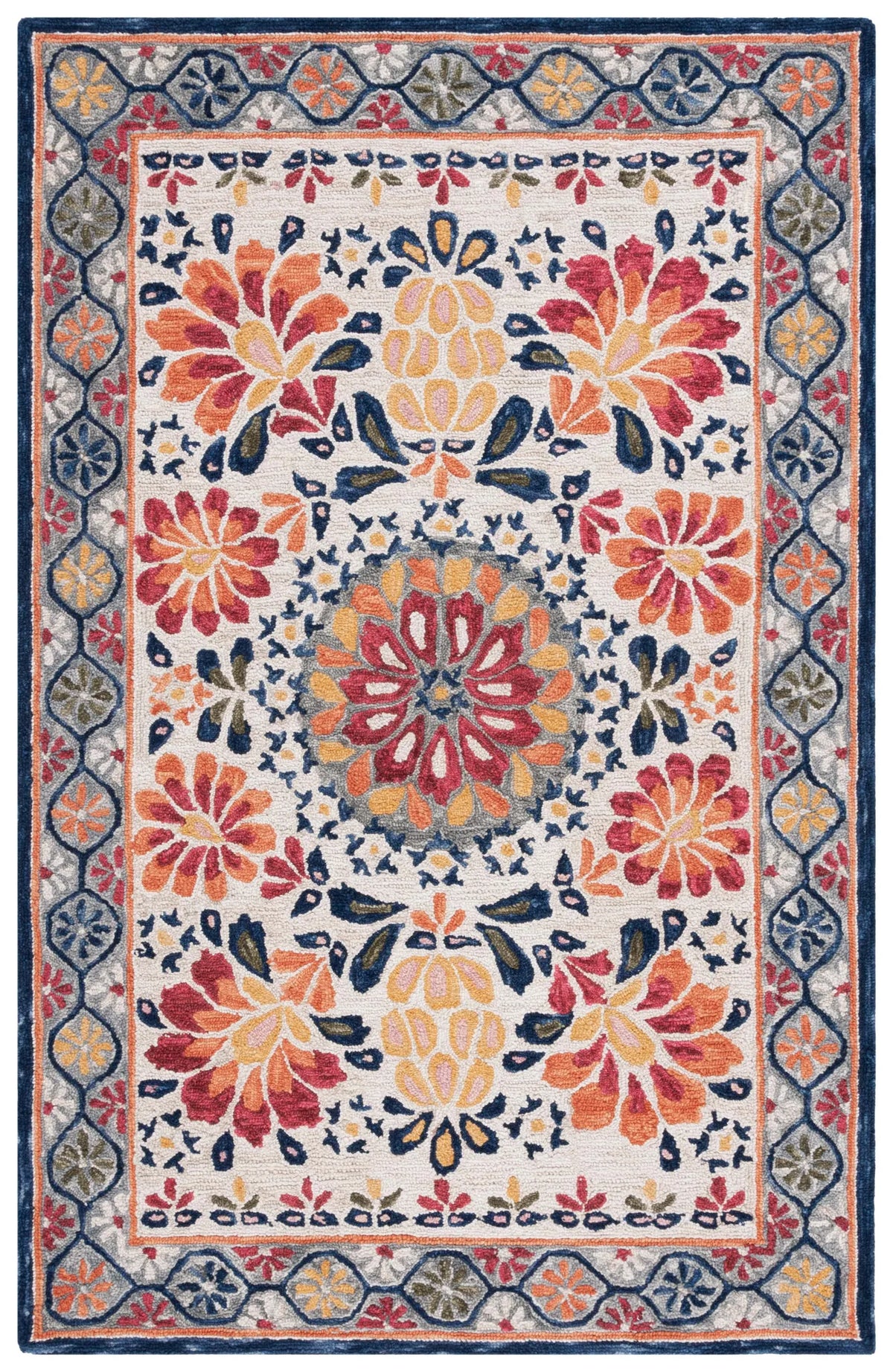 Safavieh Blossom 4'-0" x 6'-0" Rug in Ivory / Red