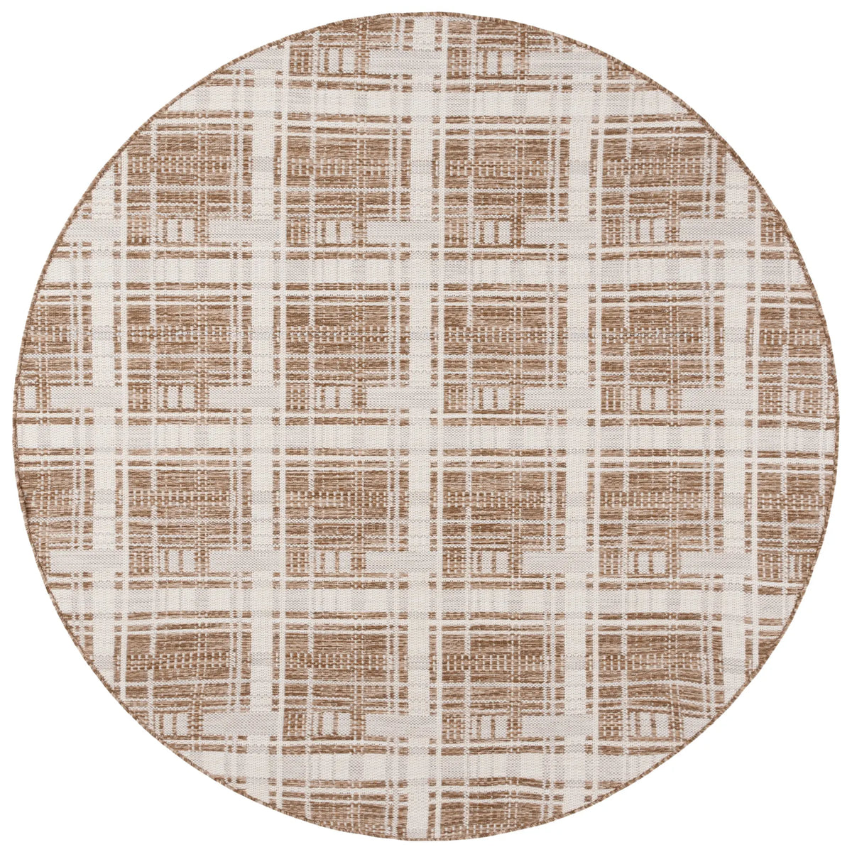 Safavieh Beach House 6'-7" x 6'-7" Rug in Brown / Ivory