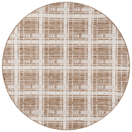 Safavieh Beach House 6'-7" x 6'-7" Rug in Brown / Ivory