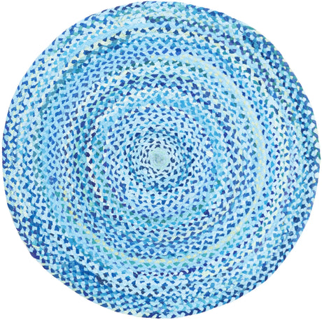 Safavieh Braided 3'-0" x 3'-0" Rug in Turquoise