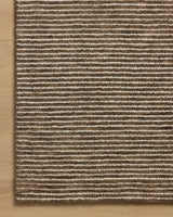 Loloi Sunday SUN-01 Mocha / Ivory Hand Tufted Rug - corner on wood