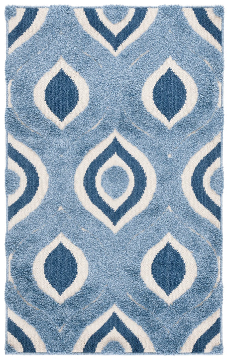 Safavieh Florida Shag 3'-3" x 5'-3" Rug in Blue / Ivory