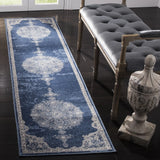 Safavieh Brentwood 2'-0" x 10'-0" Rug in Navy / Light Grey