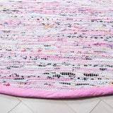 Safavieh Rag Rug 6'-0" x 6'-0" Rug in Light Pink / Multi