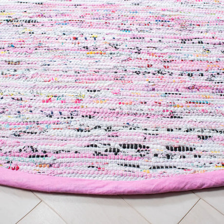 Safavieh Rag Rug 6'-0" x 6'-0" Rug in Light Pink / Multi