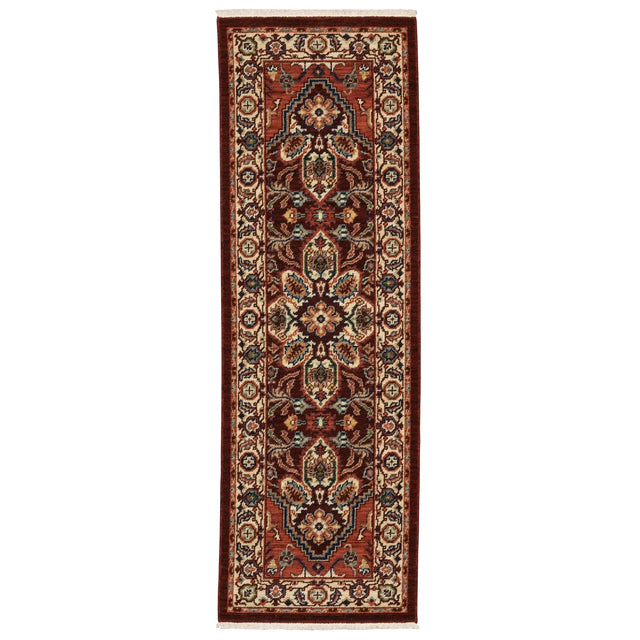 Oriental Weavers Lilihan 5502C Red/ Ivory Rug - runner