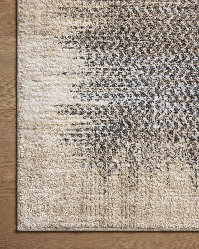 Loloi Wyatt Wya-06 Stone/Beige Rug - corner on wood