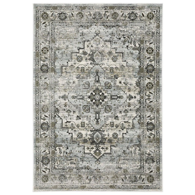 Oriental Weavers Gemini 020Z2 Grey/ Blue Rug - main flat