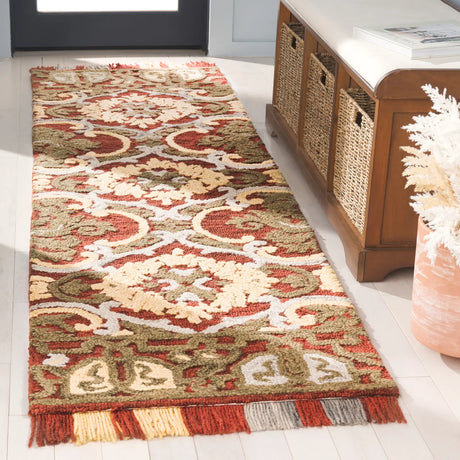 Safavieh Blossom 2'-3" x 8'-0" Rug in Red / Gold