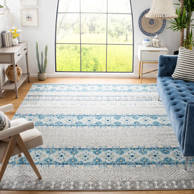 Safavieh Madison 700 10'-0" x 14'-0" Rug in Grey / Turquoise