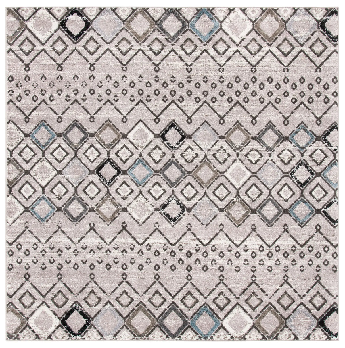 Safavieh Amsterdam 6'-7" x 6'-7" Rug in Light Grey / Brown