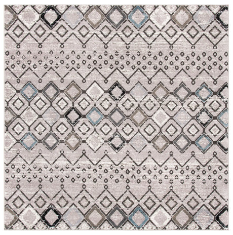 Safavieh Amsterdam 6'-7" x 6'-7" Rug in Light Grey / Brown