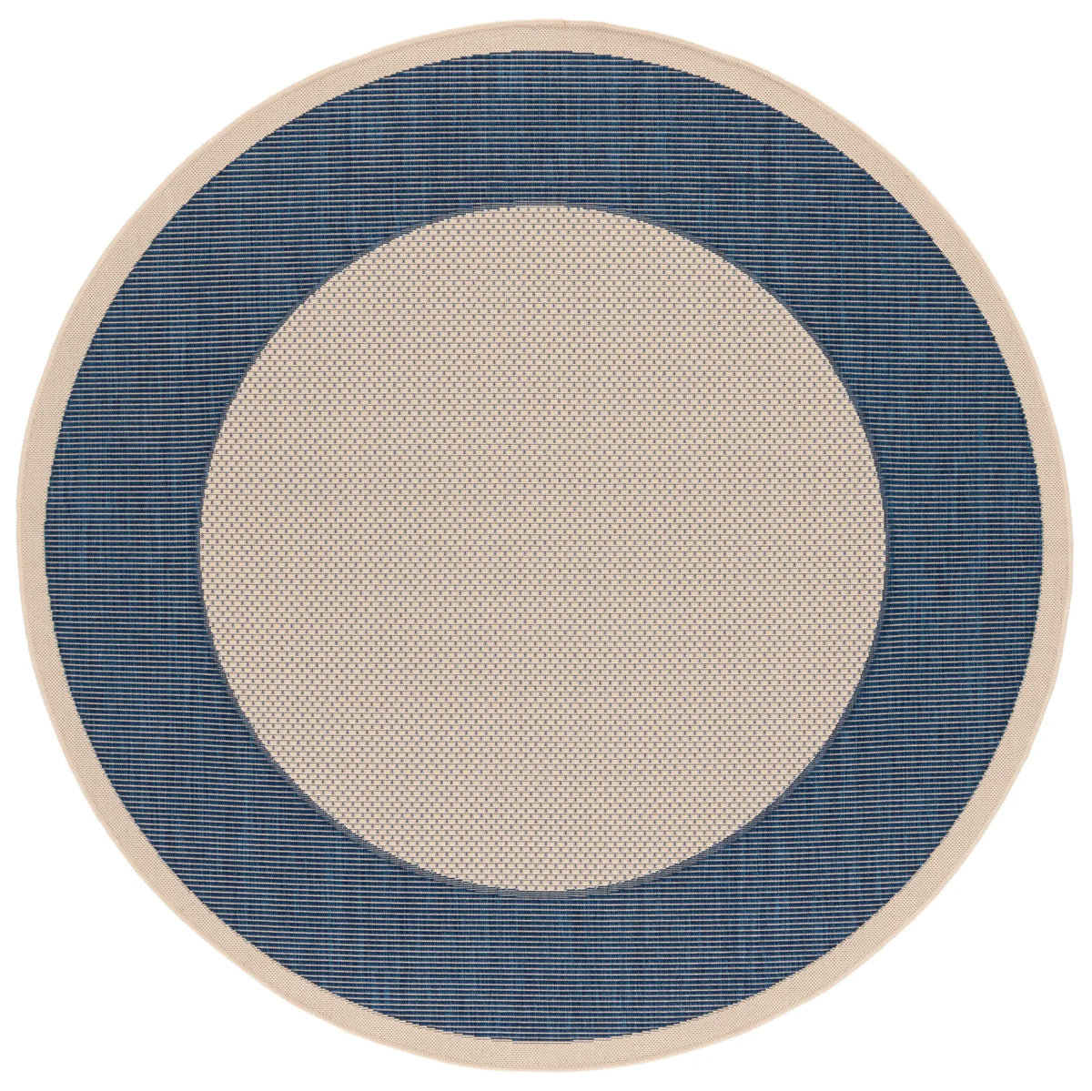 Safavieh Courtyard 5'-3" x 5'-3" Rug in Beige / Navy