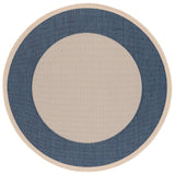 Safavieh Courtyard 5'-3" x 5'-3" Rug in Beige / Navy