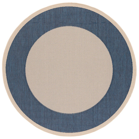 Safavieh Courtyard 5'-3" x 5'-3" Rug in Beige / Navy