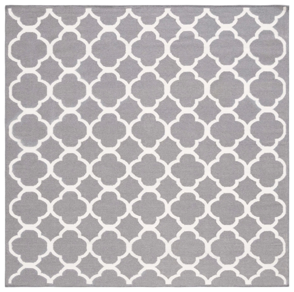 Safavieh Dhurries 7'-0" x 7'-0" Rug in Grey / Ivory