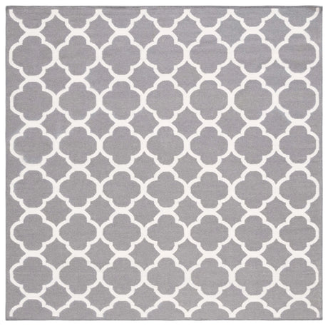 Safavieh Dhurries 7'-0" x 7'-0" Rug in Grey / Ivory