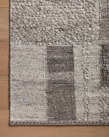 Loloi Manfred Man-01 Charcoal/Dove Rug - corner on wood