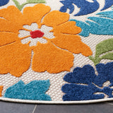 Safavieh Cabana 6'-7" x 6'-7" Rug in Ivory / Orange