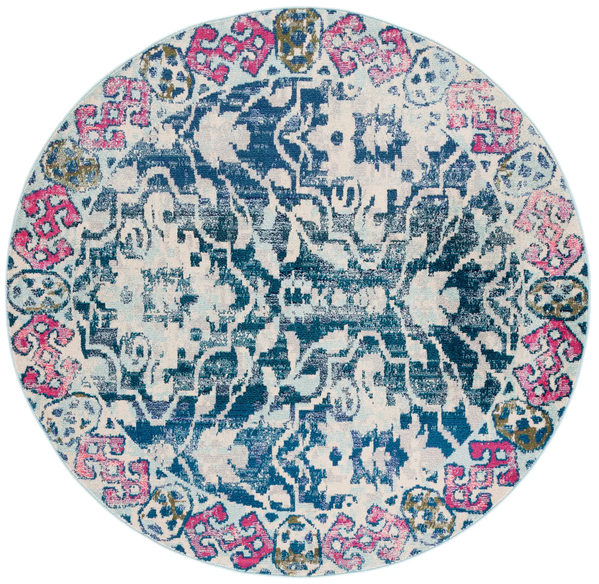 Safavieh Madison 6'-7" x 6'-7" Rug in Navy / Ivory