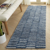 Safavieh Ebony 2'-3" x 8'-0" Rug in Navy / Light Blue