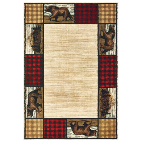 Oriental Weavers Sphinx Woodlands 9603C Ivory / Multi Rugs - main flat