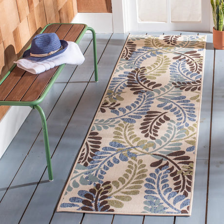 Safavieh Veranda 2'-3" x 8'-0" Rug in Cream / Aqua