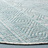 Safavieh Courtyard 6'-7" x 6'-7" Rug in Light Grey / Aqua