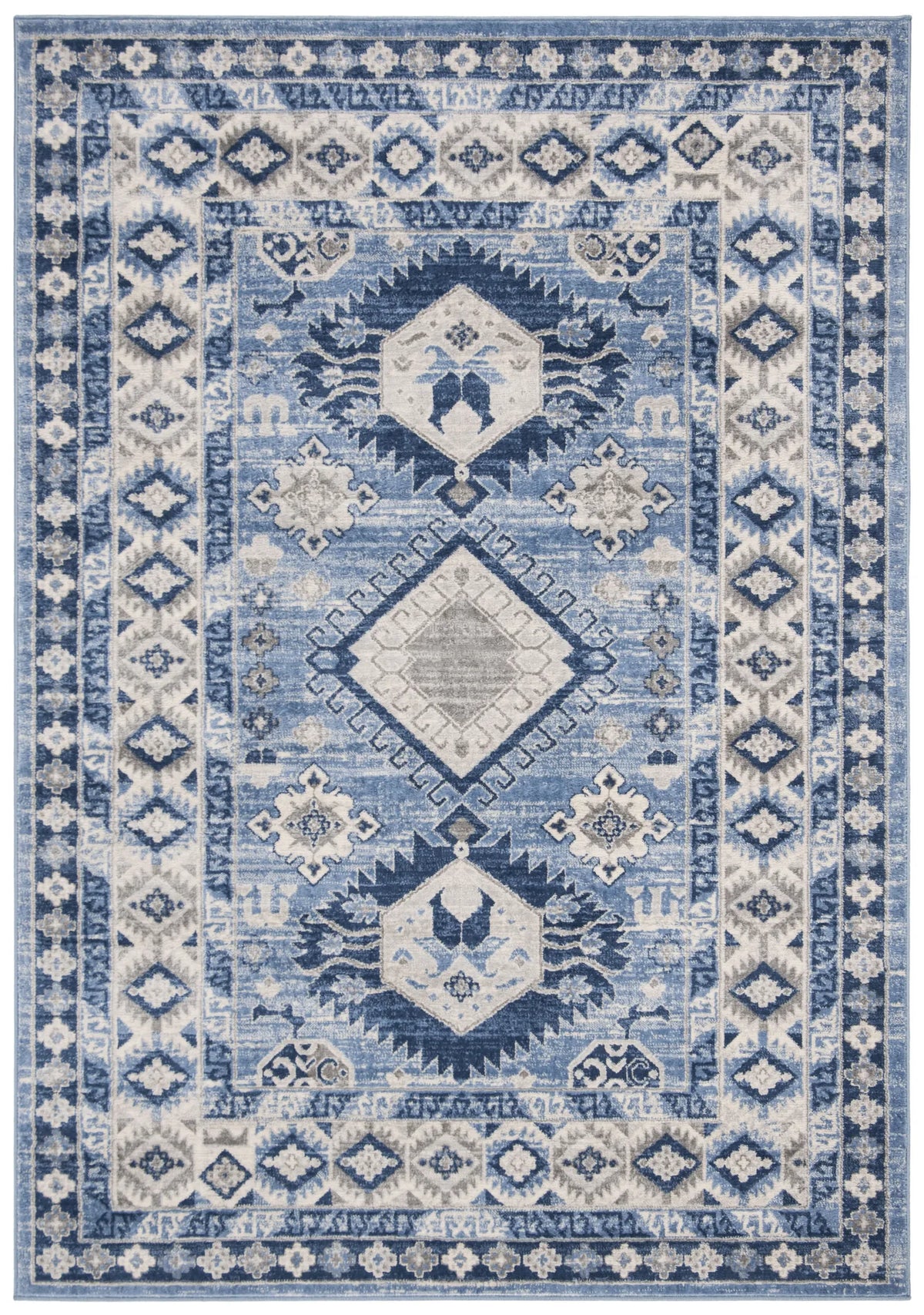 Safavieh Kazak 100 4'-0" x 6'-0" Rug in Blue / Creme