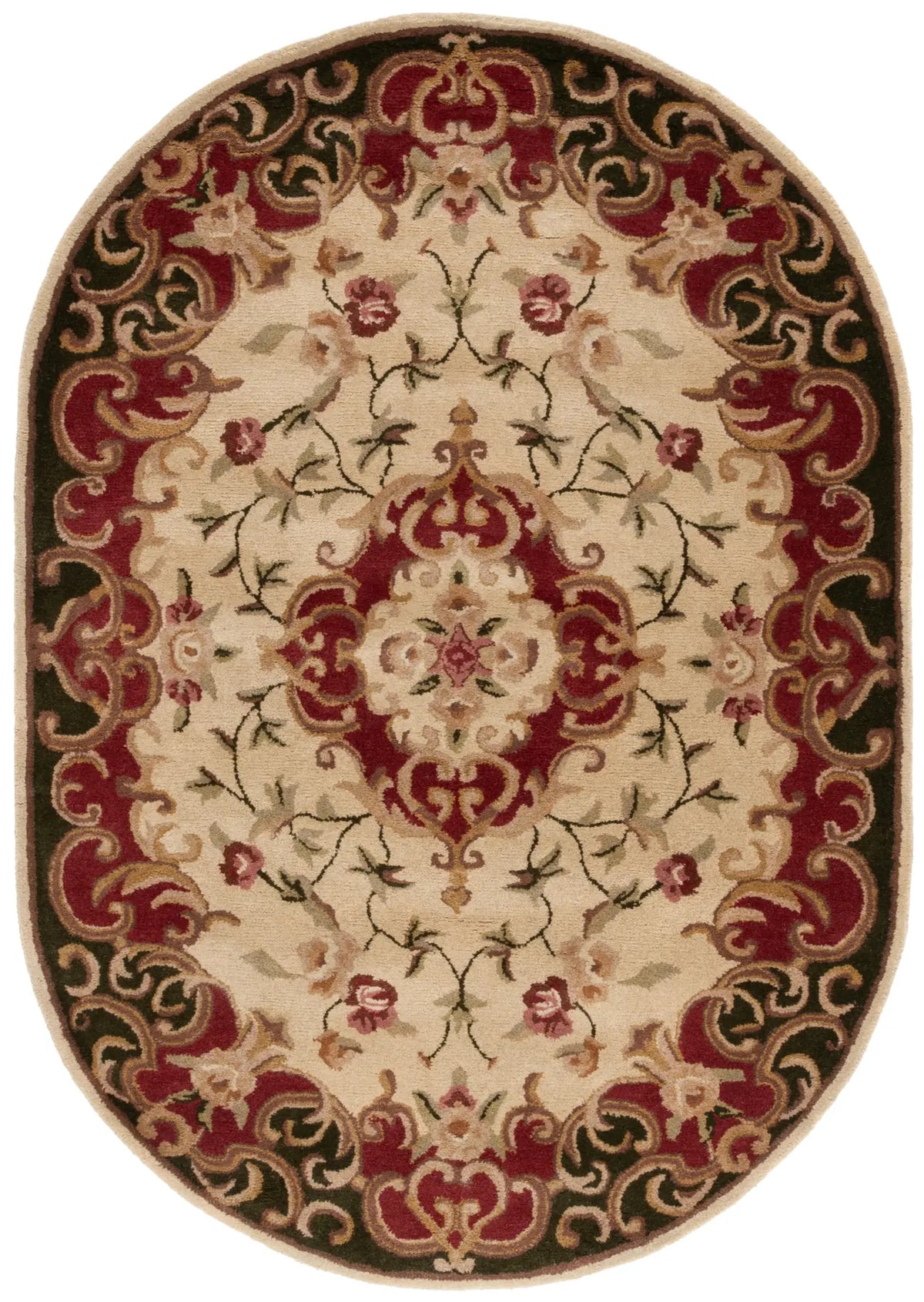 Safavieh Classic 4'-6" x 6'-6" Rug in Ivory / Green