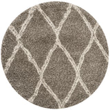 Safavieh Hudson Shag 5'-0" x 5'-0" Rug in Grey / Ivory