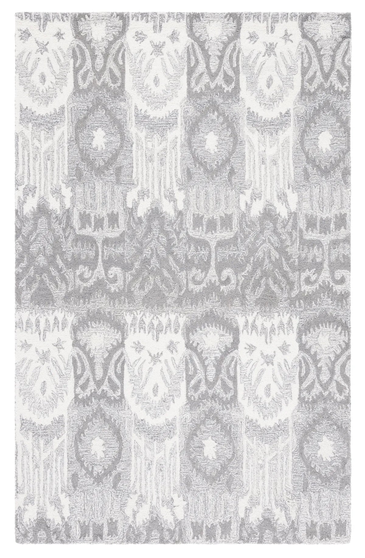 Safavieh Ikat 4'-0" x 6'-0" Rug in Grey / Ivory