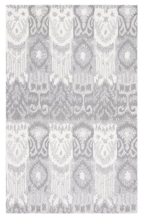 Safavieh Ikat 4'-0" x 6'-0" Rug in Grey / Ivory