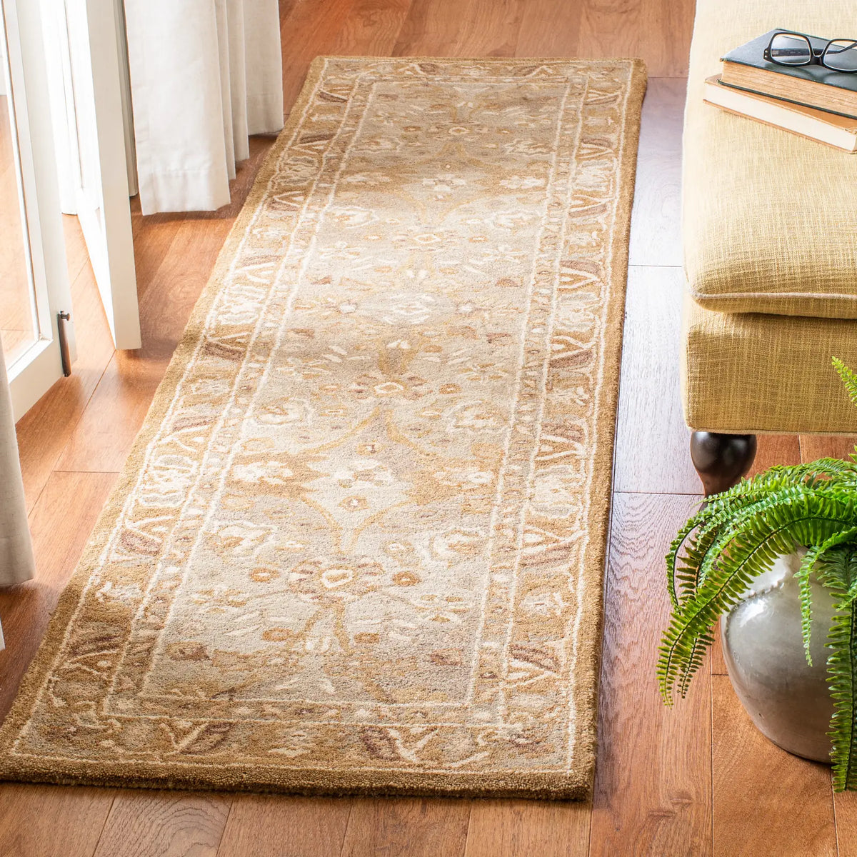 Safavieh Anatolia 2'-3" x 10'-0" Rug in Silver / Light Brown