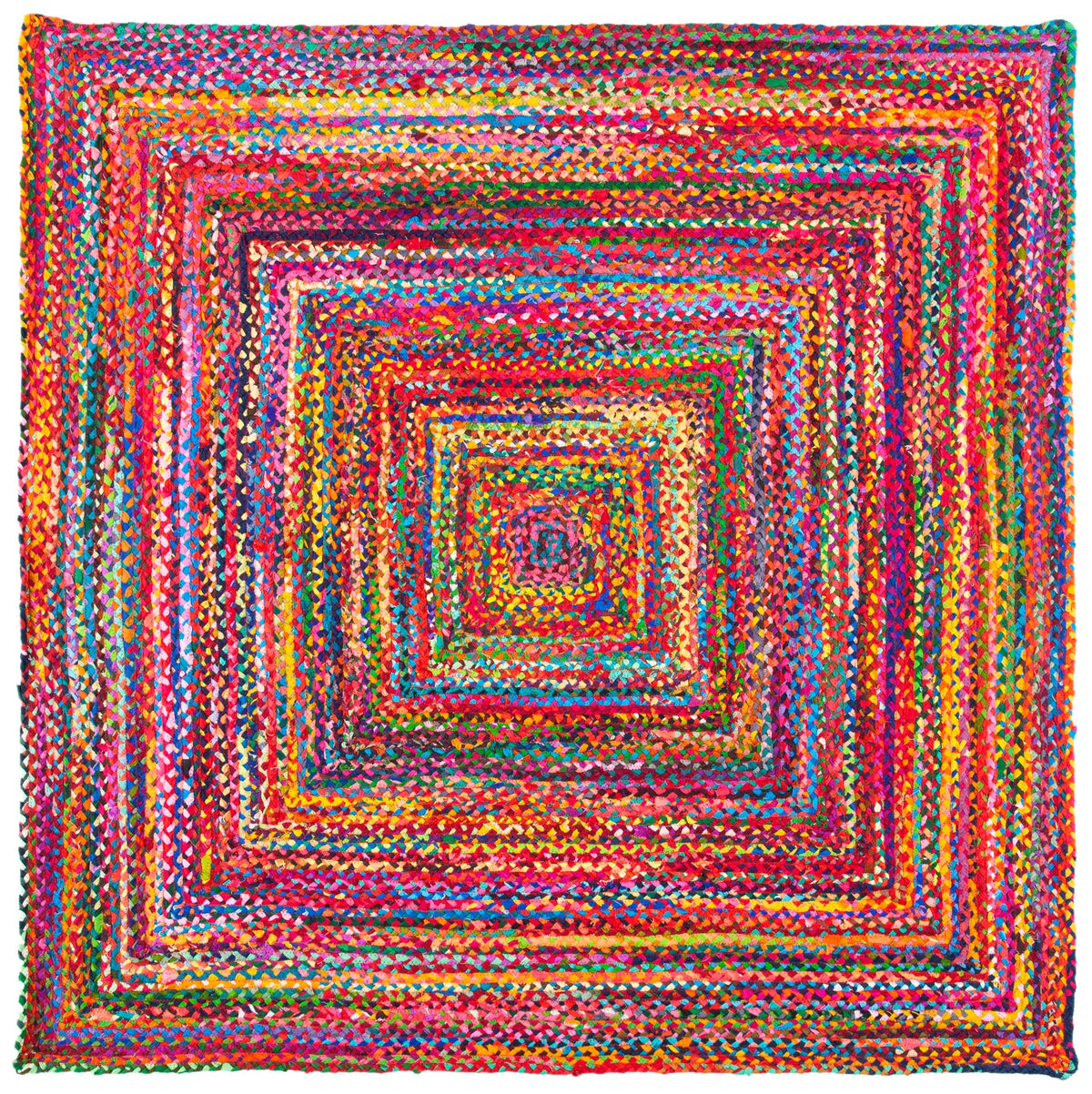 Safavieh Braided 5'-0" x 5'-0" Rug in Red / Multi