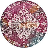 Safavieh Watercolor 6'-7" x 6'-7" Rug in Ivory / Fuchsia