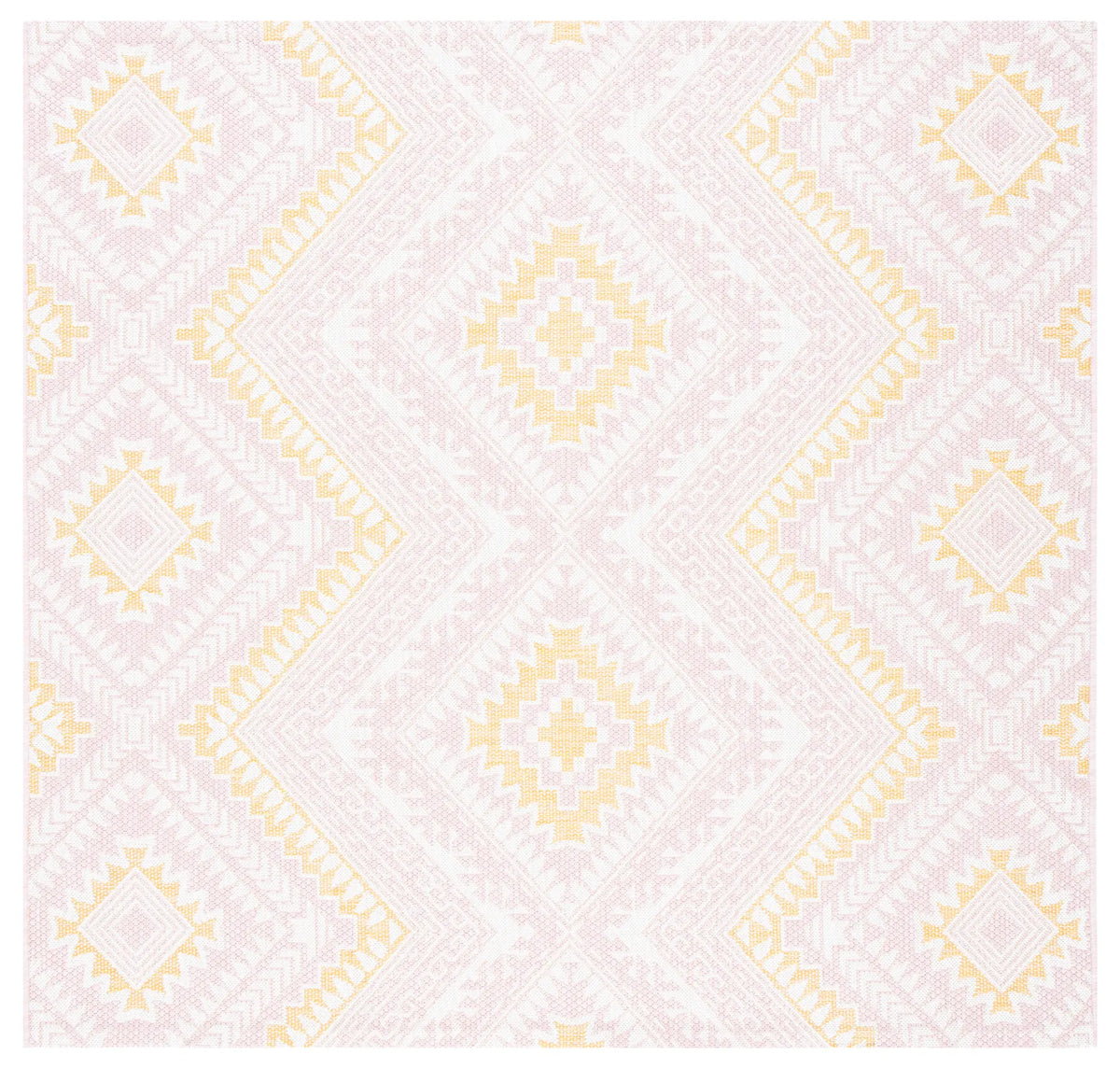 Safavieh Courtyard 6'-7" x 6'-7" Rug in Pink / Gold
