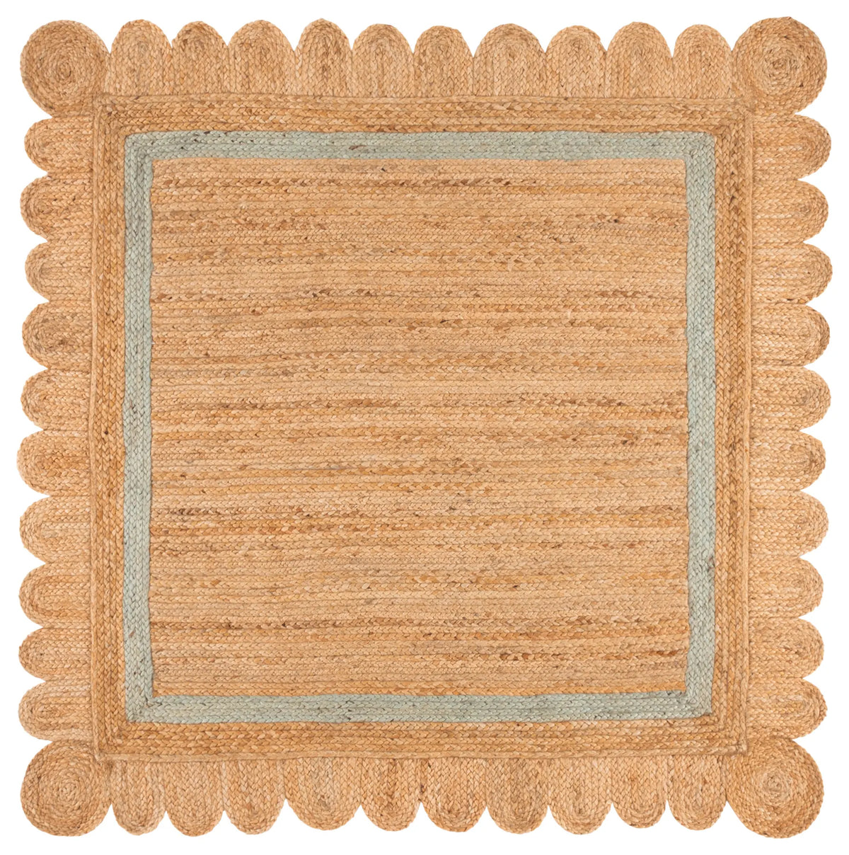 Safavieh Natural Fiber 6'-0" x 6'-0" Rug in Natural / Light Blue