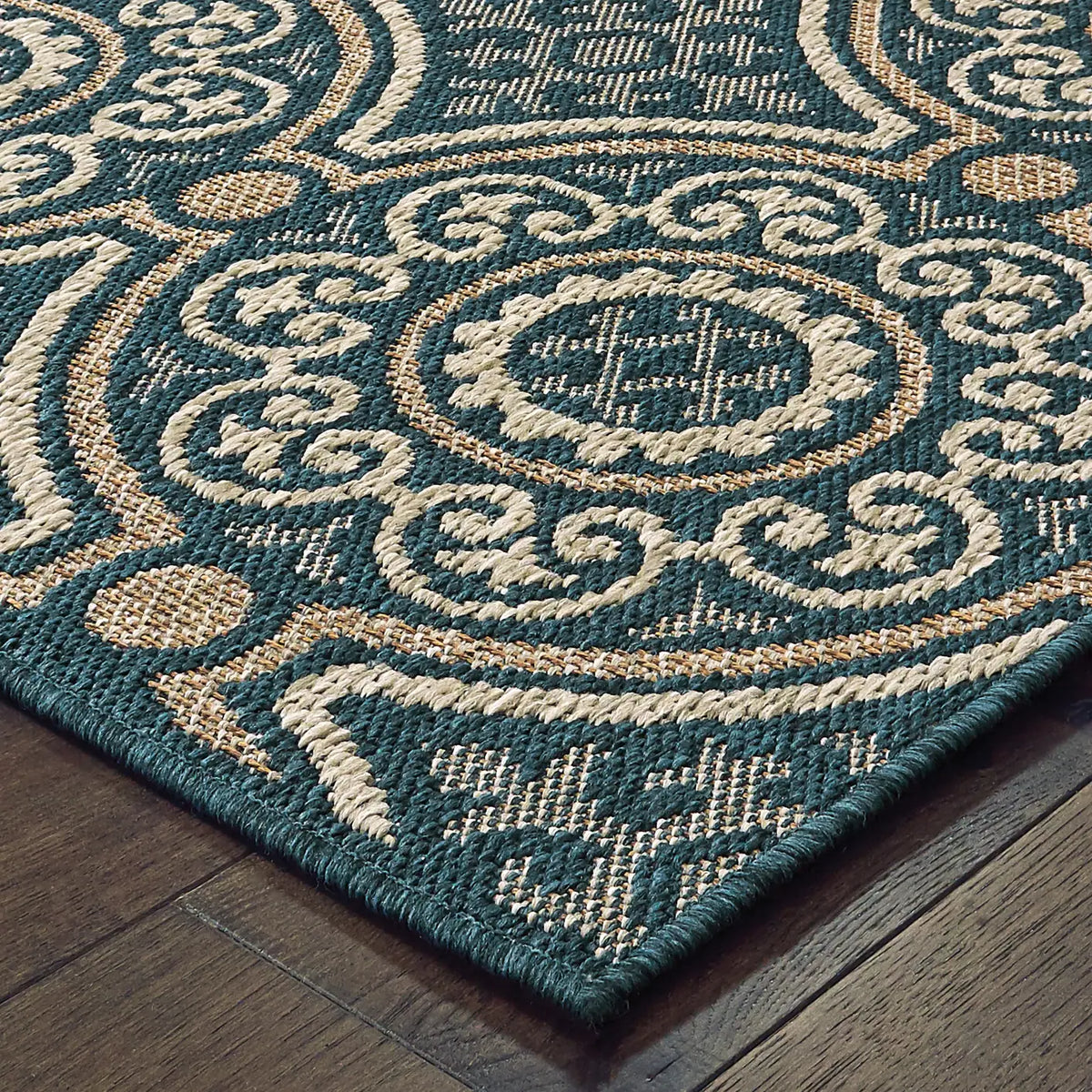 Oriental Weavers Sphinx Latitude 609B Blue / Grey Rugs - corner detail