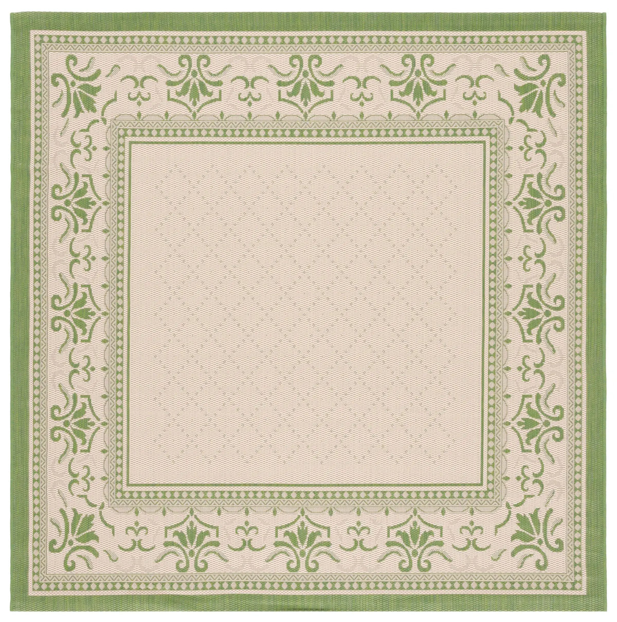 Safavieh Courtyard 6'-7" x 6'-7" Rug in Natural / Olive