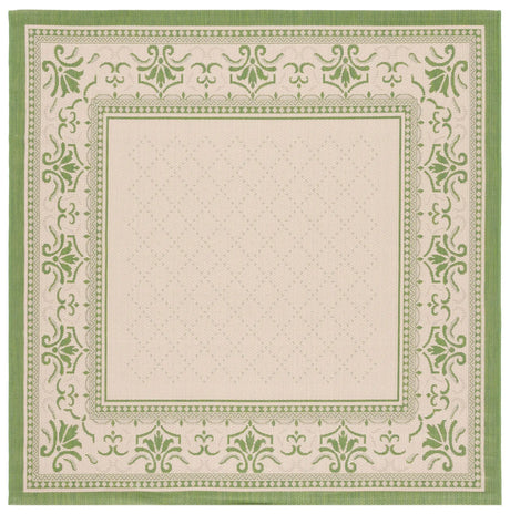 Safavieh Courtyard 6'-7" x 6'-7" Rug in Natural / Olive