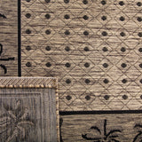 Safavieh Courtyard 4'-0" x 5'-7" Rug in Coffee / Black