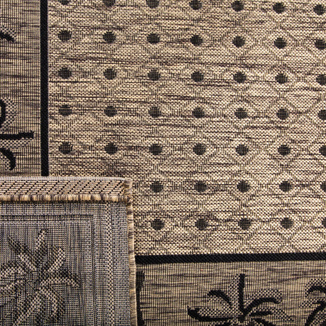 Safavieh Courtyard 4'-0" x 5'-7" Rug in Coffee / Black