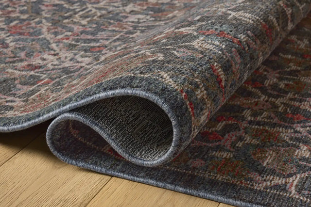 Loloi Winchester WNC-06 Traditional Power Loomed Denim, Sunset Rug - pile height