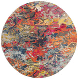 Safavieh Monaco 6'-7" x 6'-7" Rug in Blue / Orange