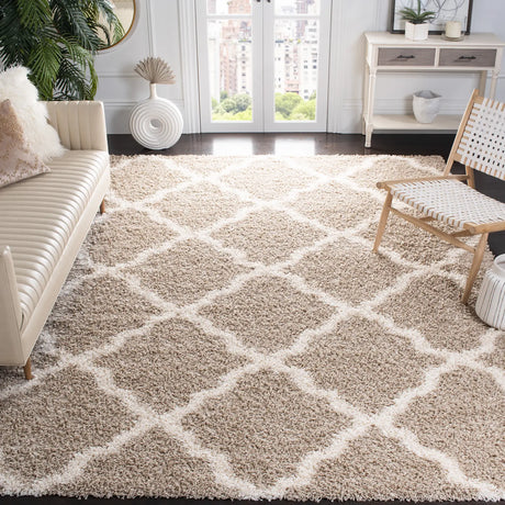 Safavieh Sgd-Dallas Shag 10'-0" x 14'-0" Rug in Beige / Ivory